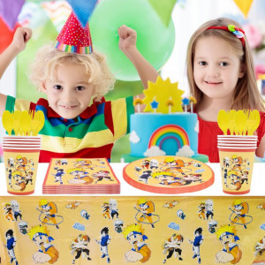 Set de vesela pentru petrecere copii Nesloonp, hartie/plastic, multicolor, 82 piese