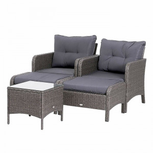 Set lounge Mcgehee, polirattan, 11 piese, gri