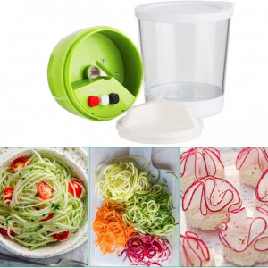 Taietor manual pentru legume Sweetiday, plastic/otel inoxidabil, alb/verde/transparent, 15 x 8,4 cm