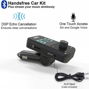Transmitator radio auto bluetooth SUNITEC, negru, USB