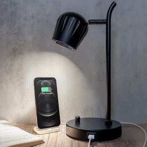 Veioza Aivond, USB, unghi reglabil, 4000K ,7W, negru, metal, 36 x 17,3 cm