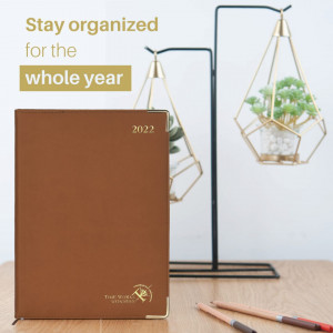Agenda Poprun, hartie, maro, 25,9 x 21,2 cm