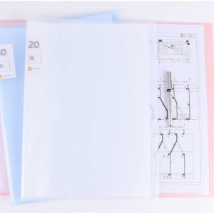 Album cu 30 de pagini pentru picturi cu diamante Hemiks, polipropilena, albastru, 44 x 32.5 x 2 cm