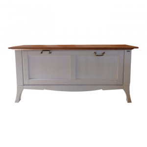 Banca hol by Home Affaire, lemn masiv de pin, alb/maro, 130 x 40 x 60 cm