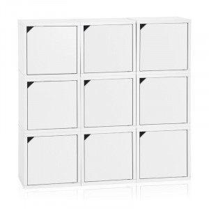 Biblioteca Totton, MDF, alb, 102 x 102 x 29 cm