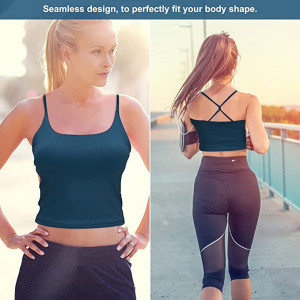 Bustiera pentru antrenament Yoga Luckits, turcoaz, nailon/elastan, S