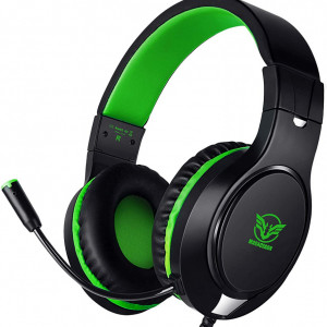 Casti audio Karvipark H-10, negru/verde, mufa 3,5 mm