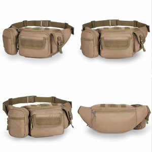 Centura militara pentru drumetii/camping UBORSE, tesatura oxford, maro, 24 x 9 x 17 cm