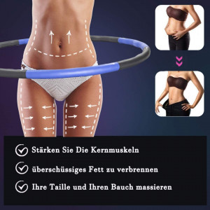 Cerc pentru fitness/masaj MiiDD, spuma/metal, gri/albastru, 95 cm