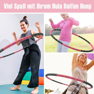Cerc pentru fitness MpioLife, roz/negru, otel inoxidabil/bumbac, 90 cm