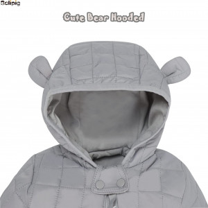Costumas cu gluga pentru bebelusi Balipig, bumbac/poliester, gri, 3-6 luni