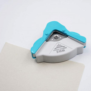 Cutter pentru colturi rotunjite Half Forest plastic/otel inoxidabil, albastru /argintiu, 7 x 7 x 3 cm