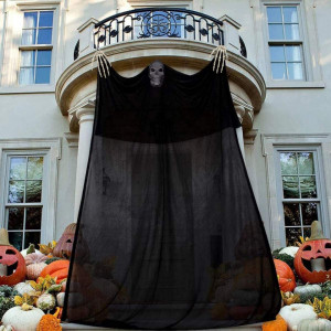 Decoratiune pentru Halloween Vohoney, textil, negru, 2 x 3,3 m