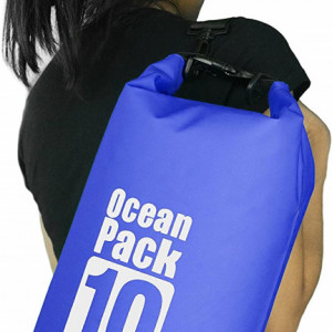 Geanta impermeabila pentru activitati cu barca/surfing MyGadget, albastru, 10 L, PVC, 53 x 31 cm