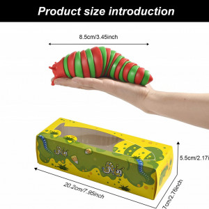 Jucarie senzoriala antistres Vibbang, rosu/verde, melc, plastic, 8,5 cm