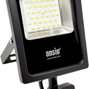 Lampa cu senzor de miscare ANSIO, 20 W, halogen, LED, IP65, negru, alb rece, metal,