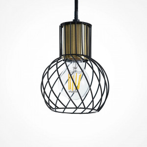 Lustra tip pendul Cornel, metal, negru/auriu, 87 x 120 cm