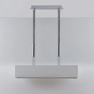 Lustra tip pendul Mariat, textil/metal, argintiu/alb, 100 x 20 x 210 cm