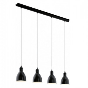 Lustra tip pendul Priddy III, metal, neagra, 97,5 x 110 x 15,5 cm, 60w
