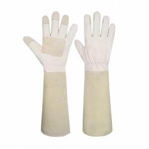 Manusi de gradinarit FACELANDY, bej, piele, L