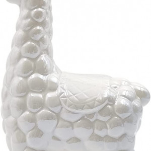 Obiect decorativ oaie Casaido, ceramica, bej, 20,6 x 13,5 x 7,5 cm.