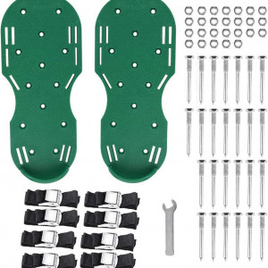 Pantofi aerator de gazon EEIEER, nailon/plastic/metal, verde, 29,72 x 12,95 x 0,58 cm