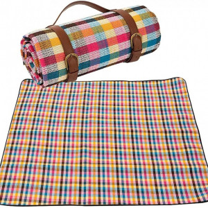 Patura de picnic Wuudi, multicolor, PEVA/burete, 200 x 150 x 0,6 cm