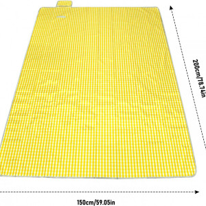 Patura pentru picnic Naapesi, PVC, galben, 150 x 200 cm