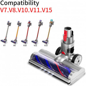 Perie pentru aspirator Kenvor, compatibila cu Dyson V7 /V8/ V10/ V11/ V15/ V4, ABS/fibra de carbon, gri