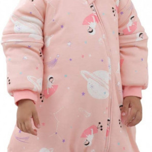 Pijama pentru copii Mosebears, roz, bumbac, M, 18-36 luni