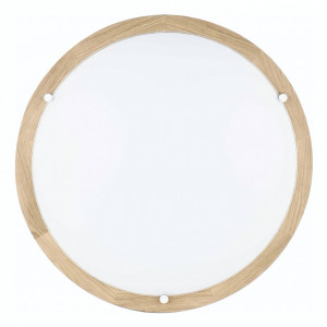 Plafoniera Frida I sticla / lemn - 1-bec - Diametru: 45 cm