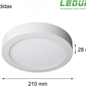 Plafoniera LEDUNI ®, plastic, alb, LED, 20 W, 220 V, lumina rece, 6000 K, 225 x 40 mm