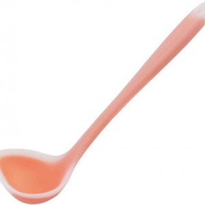 Polonic cu coada lunga pentru gatit Sourcing map, silicon, coral, 29 x 9 cm