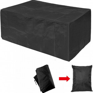 Protectie impermeabila rezistenta la vant si UV pentru mobilier de gradina AISENPARTS, tesatura oxford, negru, 250 X 250 X 90 cm