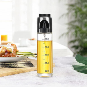 Pulverizator pentru ulei/otet Mafiti, sticla/otel inoxidabil, transparent/argintiu, 100 ml, 40 x 165 mm