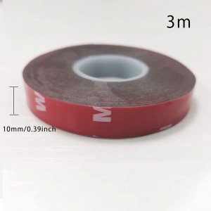 Rola de banda adeziva fata - verso pentru automobile JANEMO, spuma, rosu, 3 m x 10 mm