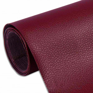 Rola de piele artificiala autoadeziva pentru reparatii canapele Myuilor, visiniu, 50 x 137 cm