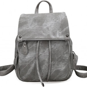 Rucsac pentru femei Wishliker, piele sintetica, gri, 25 x 15 x 30 cm