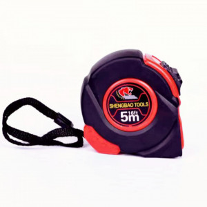 Ruleta de masurare TZMY-EU, metal/ABS/cauciuc, rosu/negru, 5 m
