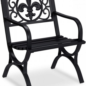 Scaun de gradina Marlow Home Co, metal, negru, 85,5 x 60 x 56 cm
