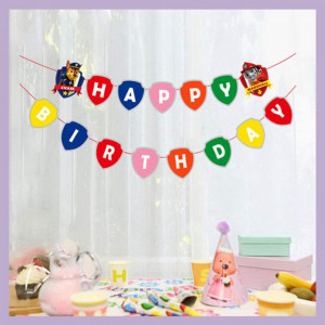 Set aniversar de banner cu 12 decoratiuni de agatat Dog Patrol SUNSK, multicolor, carton, 18 x 20 cm