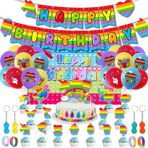 Set aniversar INCOK, latex/hartie, multicolor, 46 piese