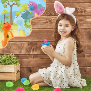 Set de 10 dinozauri pentru degete LIHAO, plastic, multicolor, 5,5/6 cm