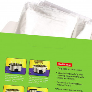 Set de 10 pungi pentru gatire lenta ECOOPTS, transparent, nailon, 3,5 - 8 L, 53,3 X 33 cm
