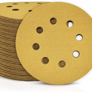 Set de 100 discuri pentru slefuirea lemnului SPEEDWOX, oxid de aluminiu, granulatie 120, galben, 12,5 cm