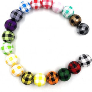 Set de 100 margele OUKEYI, lemn, multicolor, 16 mm