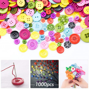 Set de 1000 nasturi Wandefol, rasina, multicolor