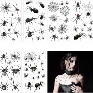 Set de 12 foi cu tatuaje temporare pentru Halloween ZERHOK, negru