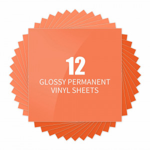Set de 12 folii autoadezive Lya Vinyl, vinil, portocaliu, 30 x 30 cm