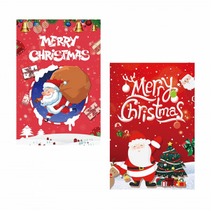 Set de 2 bannere de Craciun, polipropilena, multicolor, 30 x 45 cm